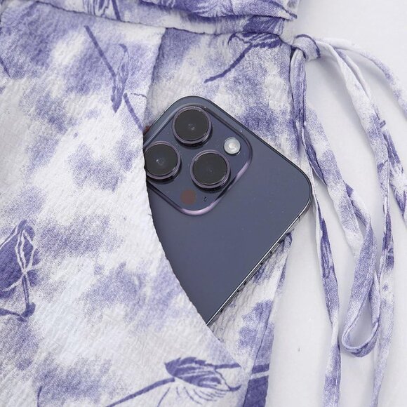 Plus Size Boho Floral Milkmaid Dress Linen Square Neck Flutter Sleeve - Picture 4 of 6